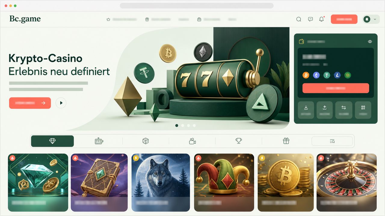 Screenshot der Startseite von Bc.game
